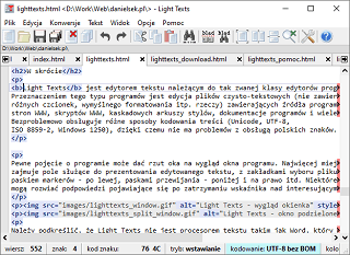 okno programu Light Texts