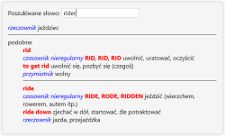 widok panelu słownika on-line